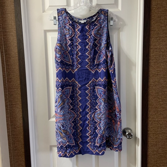 J. Jill Dresses & Skirts - J.Jill Blue Paisley Print Boatneck Shift Dress XLP